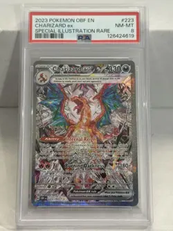 2023 POKEMON OBF EN CHARIZARD EX SPECIAL ILLUSTRATION RARE #223 PSA 8 - Image 1