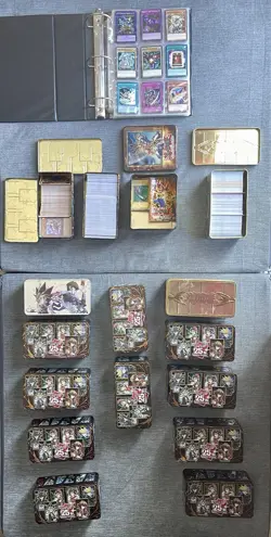 Yu-Gi-Oh Card Storage Unit Lot - 16 Tins TOTAL (4 Filled, 12 Empty) + Binder - Image 2