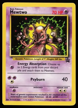 Mewtwo 14 WOTC Black Star Promo Pokemon Card - Image 1