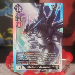 Metallicdramon EX3-053 Digimon Draconic Roar Holo Foil Card Super Rare SR - Image 1