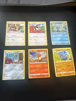Pokemon go lot of 6 miscut error common cards rare Charmander squirtle eevee HTF - Image 1