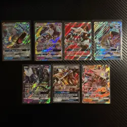 Pokemon GX Holo Card Lot - Gyarados, Lunala, Heatran, Lapras, Necrozma, Lycanroc - Image 1