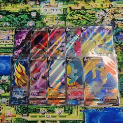 Pokemon lot of 10 Pokemon V full art cards from various sets - Image 1