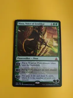 Nissa, Voice of Zendikar. OGW Wear to edges Planeswalker MTG Card. - Image 1