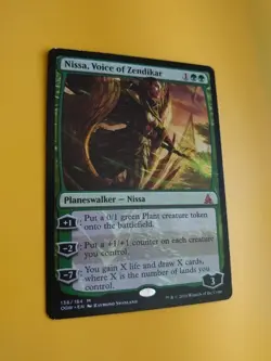 Nissa, Voice of Zendikar. OGW Wear to edges Planeswalker MTG Card. - Image 3