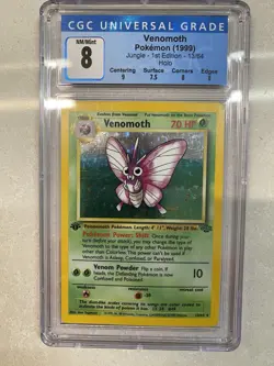 Jungle Set Pokemon Graded PSA/CGC Holo Unlimited/1st Edition Cards 1999 Venomoth - Image 1