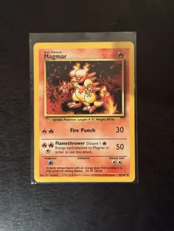 Pokemon TCG Magmar Base Set Unlimited Uncommon Card 36/102 LP Condition - Image 1