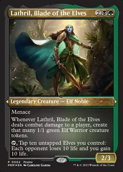 MTG Lathril, Blade Of The Elves Lord Of The Rings Tin Foil Promo Card 0002 NM - Image 1