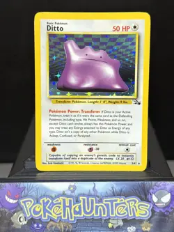 Pokemon Card Ditto 3/62 Fossil Set Rare Holo WOTC Near Mint - Image 1