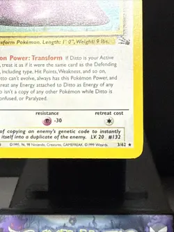 Pokemon Card Ditto 3/62 Fossil Set Rare Holo WOTC Near Mint - Image 4