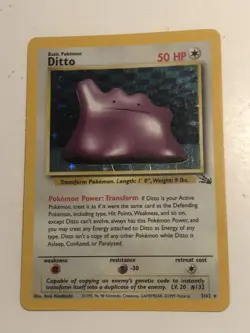 Ditto - 3/62 - Holo Rare Fossil Set TCG - Pokemon Card -LP - Image 1