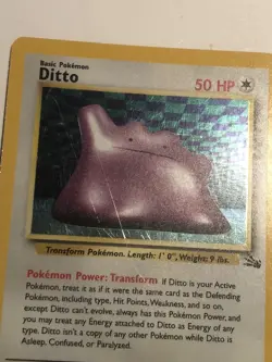 Ditto - 3/62 - Holo Rare Fossil Set TCG - Pokemon Card -LP - Image 2