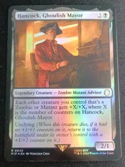MTG Fallout - Hancock, Ghoulish Mayor - Foil Rare - Image 1