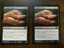 MTG M10 Sanguine Bond x2 Black Rare UPLAYED Near Mint Condition - Image 1