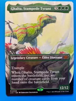 MTG 1x BORDERLESS Ghalta, Stampede Tyrant 326 Lost Caverns of Ixalan Magic x1 NM - Image 1