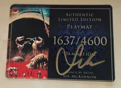 !NEW! MTG Seb McKinnon Damnation Stitched Playmat Signed Autographed Kickstarter - Image 4