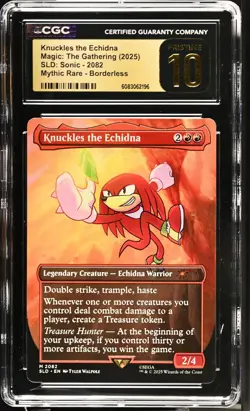 KNUCKLES THE ECHIDNA Secret Lair Mythic CGC Pristine 10 MTG Sonic [Nostalgium] - Image 1
