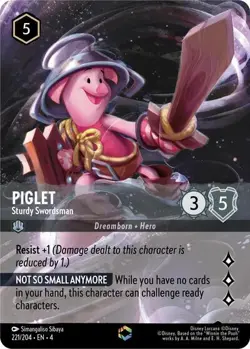 Piglet - Sturdy Swordsman (Enchanted) (Holofoil) 221/204 Lorcana NM - 4 - Image 1