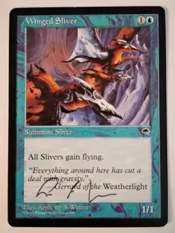Magic The Gathering - 1x Signed Winged Sliver (mtg) Tempest - Image 1