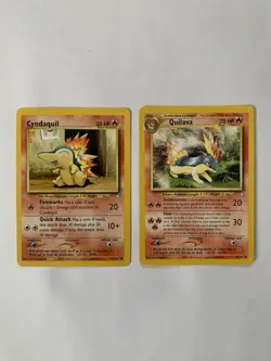 Pokemon TCG Cyndaquil 57/111 & Quilava 47/111 Neo Genesis NM Unlimited - Image 1