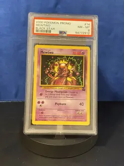 2000 Pokemon Promo Mewtwo Black Star PSA 8 #14 Vintage Collectible! - Image 1