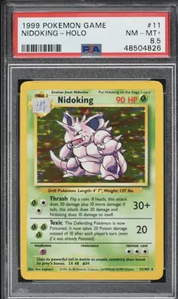 Pokemon 1999 Base Set Nidoking Holo Rare #11 PSA 8.5 Wizards of the Coast - Image 1