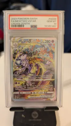 2023 POKEMON SWORD & SHIELD CROWN ZENITH #GG44 FULL ART/MEWTWO VSTAR PSA 10 - Image 1