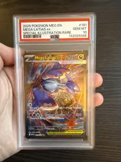 Mega Latias EX 181/132 SIR 2025 Pokemon Mega Evolution PSA 10 Gem Mint - Image 3