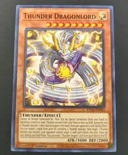 Yu-Gi-Oh! Thunder Dragonlord Common Card ETCO-EN025 1st Edition NM - Image 1