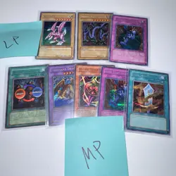 Lot of 8 Vintage Yu-Gi-Oh! Cards including Seiyaryu Serpent Night Dragon & More - Image 1