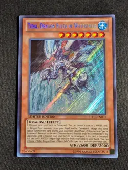 Yugioh - Tidal, Dragon Ruler of Waterfalls CT10-EN001 Limited Secret Rare NM - Image 1