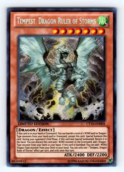 Yugioh Tempest, Dragon Ruler of Storms CT10-EN004 Secret Rare - NM 💎 - Image 1