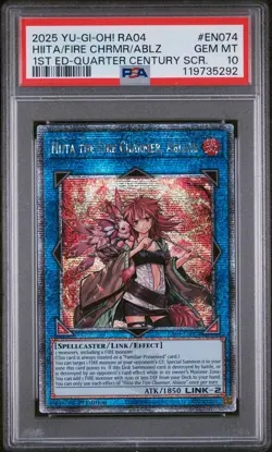 2025 1ST ED-QUARTER CENTURY SECRET RARE HIITA THE FIRE CHARMER, ABLAZE PSA 10 - Image 1