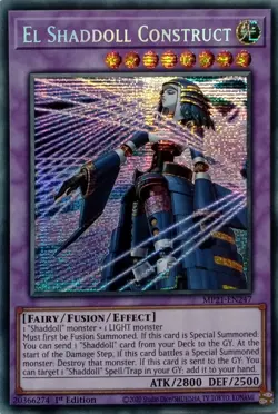 MP21-EN247 EL SHADDOLL CONSTRUCT SECRET RARE 1ST EDITION YuGiOh CARD - Image 1