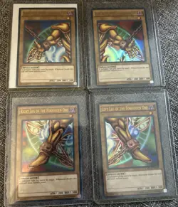 ULTRA RARE Exodia The Forbidden One 4 Card Set YGLD 1st Edition Holo Yugioh 1996 - Image 1