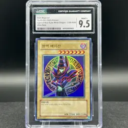 Dark Magician LOB-K005 Ultra Rare Graded CGC 9.5 Korean Yugioh Card - Image 1