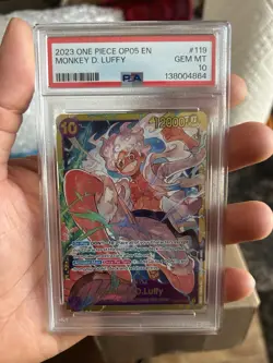 2023 One Piece TCG Monkey D Luffy Gear 5 SEC OP05-119 PSA 10 EN Alternate Art - Image 1