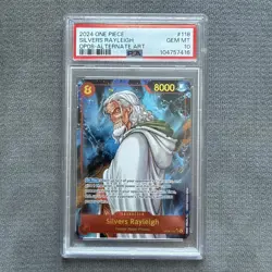 Silvers Rayleigh SEC Alt Art OP08-118 - Two Legends - One Piece TCG PSA 10 - Image 1