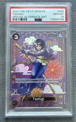 PSA 10 - 2024 ONE PIECE OP08-TWO LEGENDS 006 TASHIGI SPECIAL ALT ART (English) - Image 1