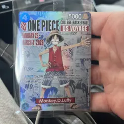 Monkey.D.Luffy (College Basketball US Voyage) P-055 One Piece Promotion SEALED - Image 1
