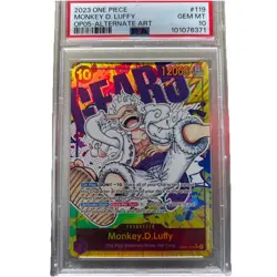 One Piece Monkey D. Luffy Alt Art OP05-119 SEC PSA 10 Gem Mint English Gear 5 - Image 1
