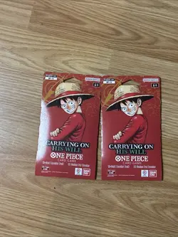 One Piece Card Game Carrying On His Will Booster Sleeve OP13 English Lot Of 2 - Image 1