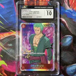 One Piece Japanese Roronoa Zoro OP01-025 Super Rare CGC GEM MINT 10 - Image 1