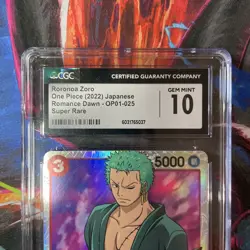 One Piece Japanese Roronoa Zoro OP01-025 Super Rare CGC GEM MINT 10 - Image 2