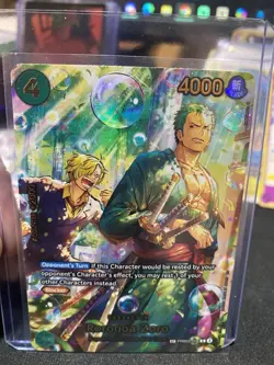 Bandai Roronoa Zoro SP Holo Blocker PRB02-006 4000 One Piece Card Game - Image 1