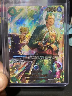 Bandai Roronoa Zoro SP Holo Blocker PRB02-006 4000 One Piece Card Game - Image 3