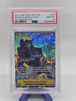 PSA 10 - 2025 ONE PIECE OP12-LEGACY OF THE MASTER 119 BARTHOLOMEW KUMA ALT ART - Image 1