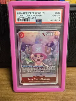 One Piece Tony Tony Chopper Alt. Art (Parallel) OP08-007 Two Legends Foil PSA 10 - Image 1
