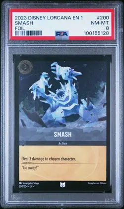 2023 Disney Lorcana SMASH #200 FOIL PSA 8 NM-MT - Image 1