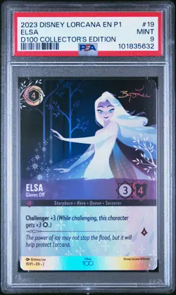 2023 DISNEY LORCANA EN P1-PROMO #19 ELSA - GLOVES OFF PSA 9 - Image 1